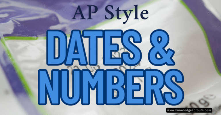 AP Style Dates and numbers